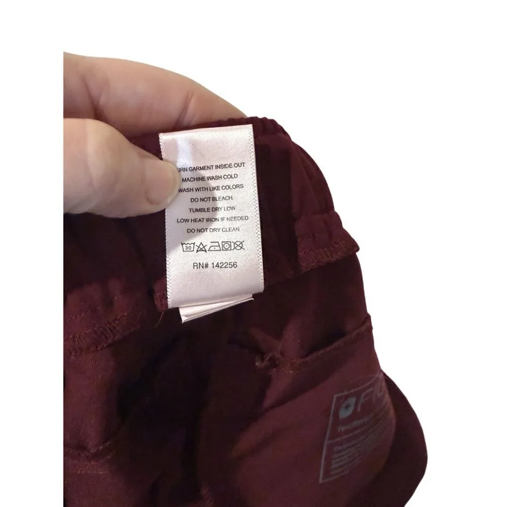 Figs Burgundy Mens Tansen Jogger Scrub Pants XS - Elastic Waist Adjustable Draws